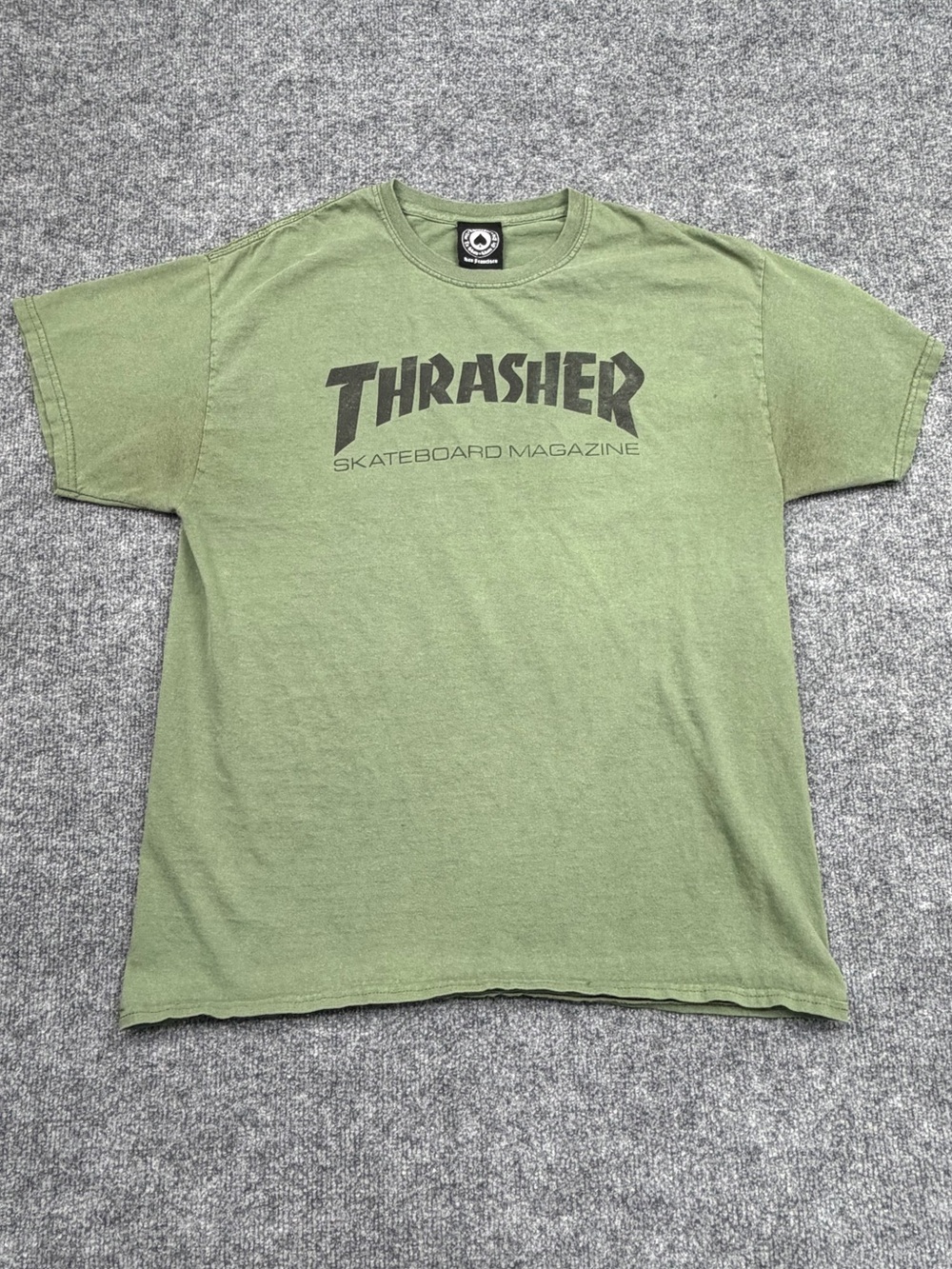 Thrasher Skateboard Magazine Logo T-Shirt Green Men’s Large Skate Streetwear